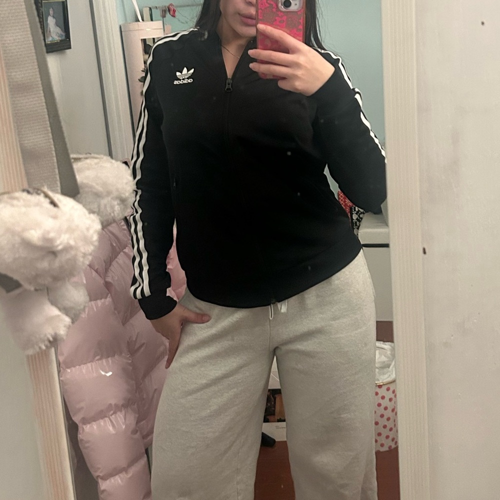 Adidas Black and White Track Jacket